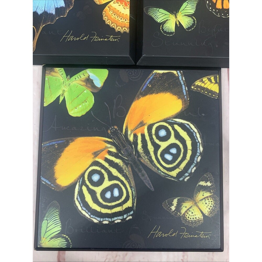 Harold Feinstein Monarch Butterfly Wall Art Set 3 Tabletop Display 2009 Colorful - Picture 5 of 9